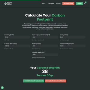 Organic Carbon.co .uk Carbon Footprint Calculator Square For Screenshots 1
