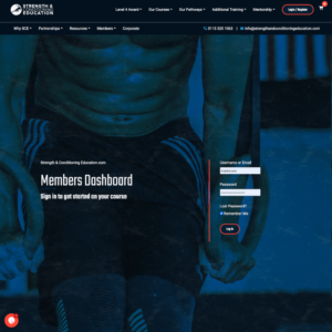 Strengthandconditioningeducation.com Members Dashboard Square For Screenshots